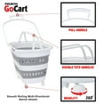 thumbnail image 4 of dbest products Folding GoCart Collapsible laundry basket on Wheels Grocery Cart Shopping foldable Pop Up plastic hamper Tote Handles Cesto para ropa sucia, 4 of 4