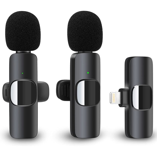 Microphone Lavalier Sans Fil pour iPhone iPad, Micro Sans Fil Plug-Play pour Enregistrement, Diffusion en Direct, YouTube, TikTok, Facebook, Réduction de Bruit Auto-Sync