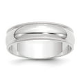 thumbnail image 6 of 14K White Gold 6mm Light Weight Milgrain Half Round Band Ring Size 10, 6 of 7