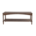 thumbnail image 6 of Hassch 2-Tier Rustic Coffee Table, 47 Inch Rectangle Center Table with Storage Shelf for Living Room, Easy Assembly, Brown, 6 of 9