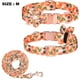 thumbnail image 2 of Collar de perro y correa ajustable con hebilla dorada fuerte con hermosa pajarita y ribete floral., 2 of 5