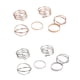thumbnail image 5 of Qarigey Juego de anillos femeninos de 6 piezas, joyería de articulación ajustable, anillos de decoración de apertura de aleación, Ropa, zapatos y accesorios Miscelánea Plata, 5 of 6