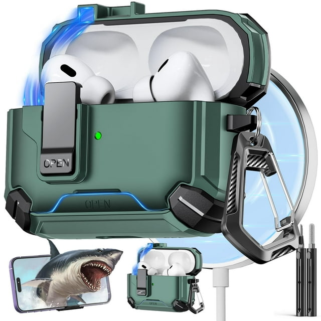 Funda con soporte de teléfono y kit de limpieza para AirPods Pro