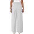 thumbnail image 5 of Cotton Linen Pants for Women 2026 Wide Leg Lounge Palazzo Trousers Drawstring Elastic Waist Summer Beach Vacation Travel Pant, 5 of 6