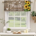thumbnail image 3 of 2 Pack Valances for Windows, Spring Sunflowers Window Valances for Living Room/Bedroom/Bathroom, Country Farmhouse Brown Wooden Plank Light Filtering Kitchen Curtain Valance 54"W x18" L, 3 of 9