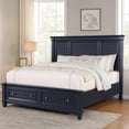 thumbnail image 7 of Zeny Queen Bed with Storage Drawers-Panel Headboard-Blue Wood, 7 of 7
