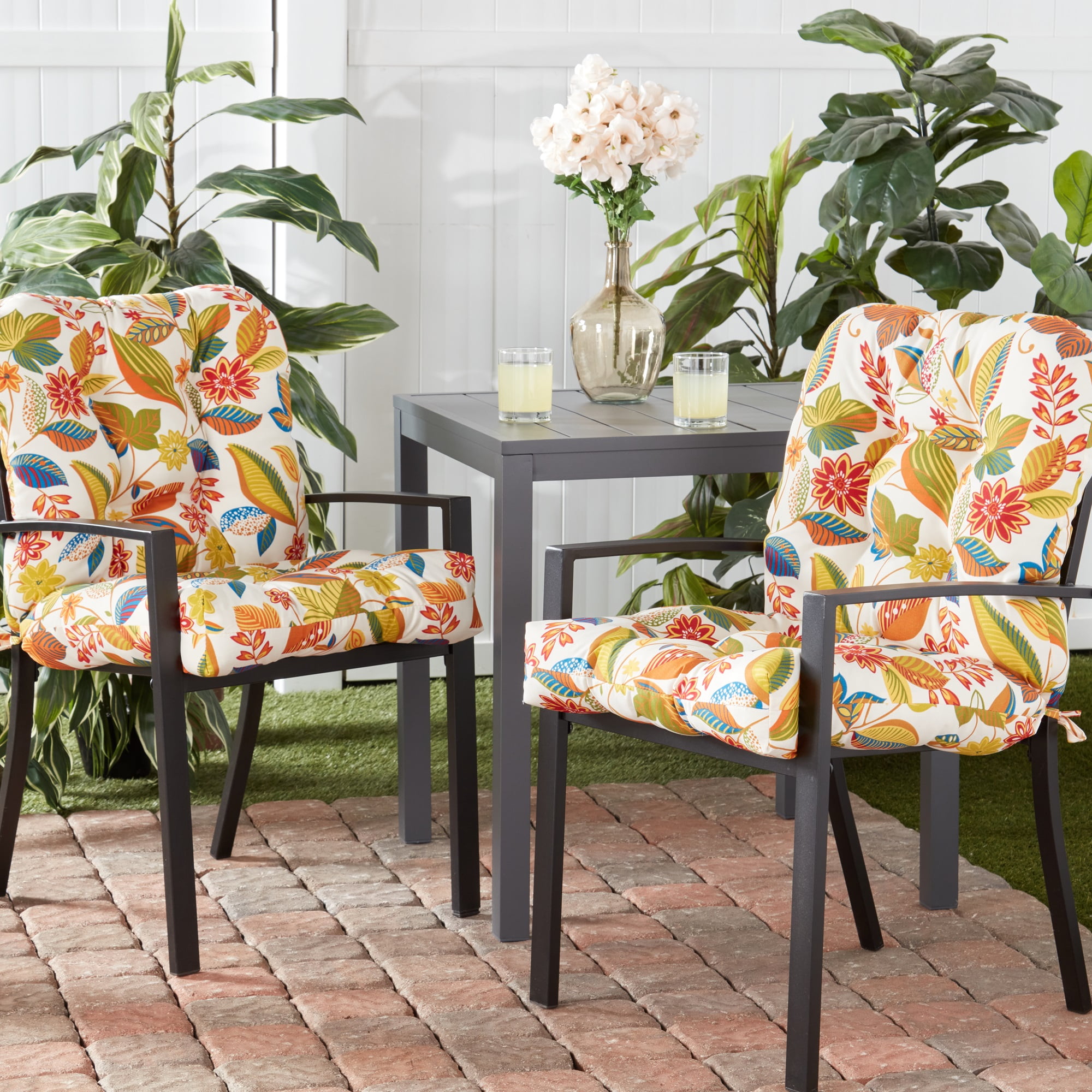 Greendale Home Fashions Esprit Floral Outdoor Dining Chair Cushion (2-Pack)