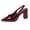 Wine, variant on Women's Pointed Toe High Heeled Sandals-Plus Size Closed Toe Open Back Chunky Heel Slippers Wine 41