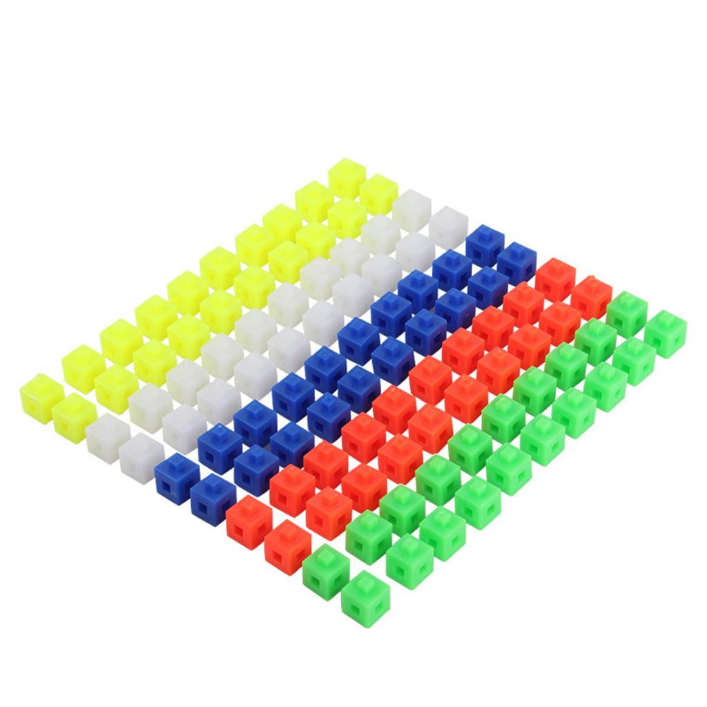 100 Snap Cubes Educational Math Linking Cubes Counting Blocks Learning Toys 1cm 