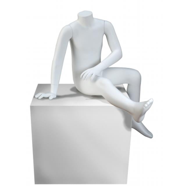 Mondo Mannequins' 6Year Old Unisex Headless Seated Child Mannequin in Matte White