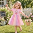 thumbnail image 3 of IPIO Girls Donut Unicorn Dress, Pastel Rainbow Tulle Dress with Cute Animal Print, Short Sleeve Birthday Party Outfit, 3 of 6