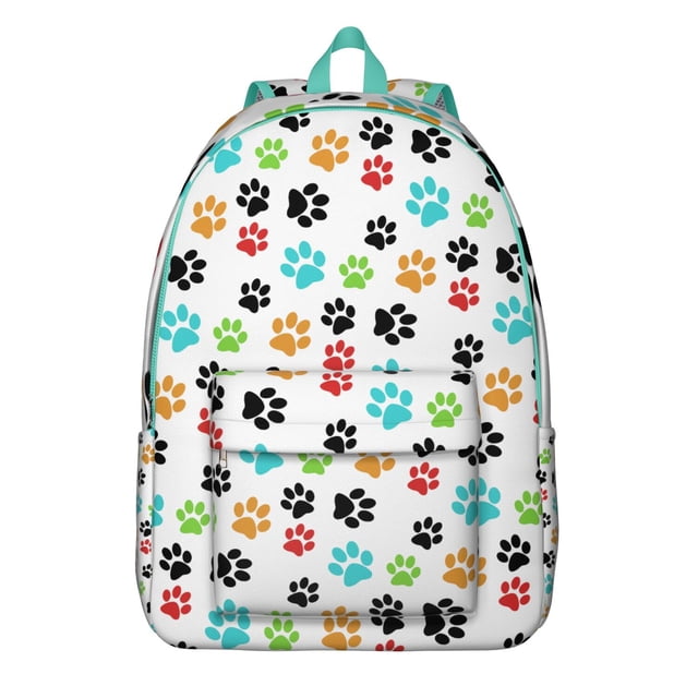 Cute Pet Cat Lover Backpack – Cartoon Paw Print Design Daypack for Daily Travel, School, and Outdoor Use