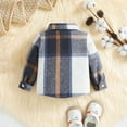 thumbnail image 5 of Gubotare Toddler Flannel Shirt Boy Toddler Boys Flannel Plaid Shirt Jacket Long Sleeve Lapel Button Down Pocketed Shirts Regular Fit Casual Fall Coat Size 4T 5T (Blue,4-5 Years), 5 of 9