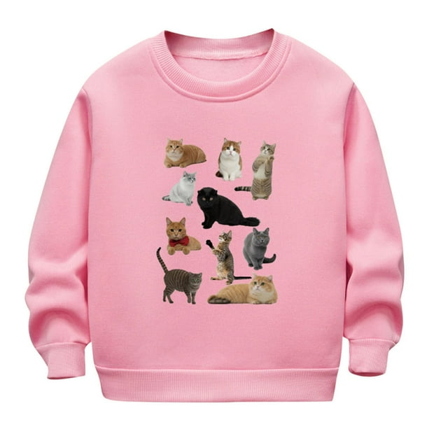 Chandail à Imprimé Animal pour Filles Enfants 2-12 Ans Manches Longues Col Rond Haut en Molleton Décontracté Confort Épais