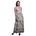 thumbnail image 1 of Bimba Robe Longue Maxi Tube à Corsage Smocké pour Femmes à Imprimé Floral et Martin-Pêcheur - Grande, 1 of 7