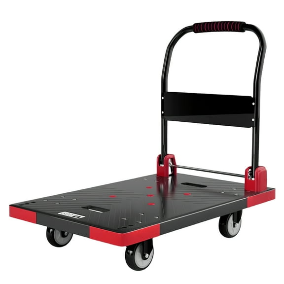 Alvantor Folding Hand Truck 1000LB Capacity, Portable Platform Dolly Cart, Black