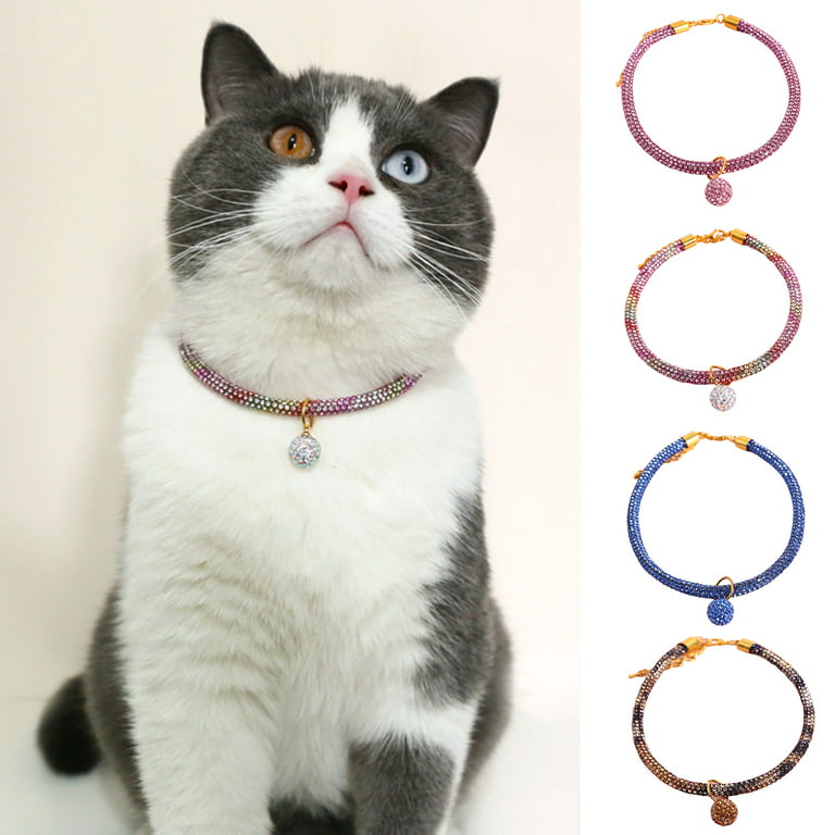 pet cat leather bell collar with accessories wear comfortable