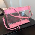 thumbnail image 1 of Bolso bandolera para mujer Evento deportivo PVC transparente Bolsos de hombro transparentes (rosa), 1 of 9
