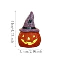 thumbnail image 3 of Clearance! Halloween Witch Hat Ceramic Light Up Pumpkin Figurine LED Night Light Candle Style Glowing Pumpkin Statue Tabletop Decor for Fall Thanksgiving Home Display Ornament, 3 of 5