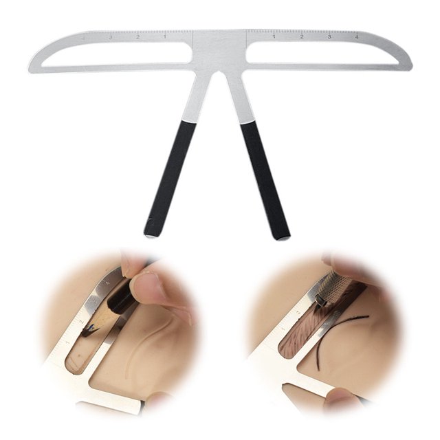 Minnieouse Regla para cejas, plantillas de equilibrio profesional para medir, plantilla moldeadora de tres puntos reutilizable DIY, maquillaje escolar de Mejoradores de cejas y pestañas Ceja recta Minnieouse CE001473-03