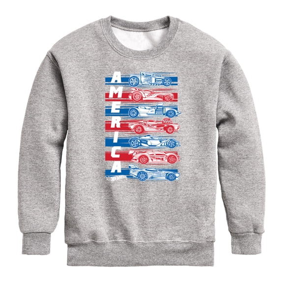 Hot Wheels - America Cars - Toddler And Youth Crewneck Fleece Sweatshirt