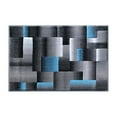 thumbnail image 2 of BizChair Modern Contemporary Area Rug, Blue Grey Black (2 Feet X 3 Feet) Mat, 2 of 7
