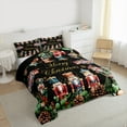 thumbnail image 3 of Manfei Retro Nutcracker Soldier Full Size Bedding Sets,Merry Christmas Bedding Comforter Set,Rustic Pine Cone For Girls,Microfiber Bedroom Decor Reversible,3-Piece, 3 of 8
