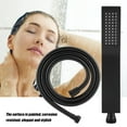 thumbnail image 3 of Cabezal de ducha de mano cuadrado de latón negro mate, rociador de baño, ducha de mano con manguera, 3 of 14