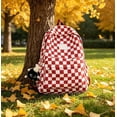 thumbnail image 3 of BiFandian Checkerboard Pattern Plaid Backpack, Korean Style Lightweight Casual Daypack with Roomy Compartment, Stylish Carryall Bag for Daily Commute Outdoor Errand Use, 3 of 6
