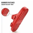 thumbnail image 4 of VICT POPU Womens Sandals Adjustable Double Buckle Strap Waterproof EVA Flat Slides，Red,Sizes 6, 4 of 6