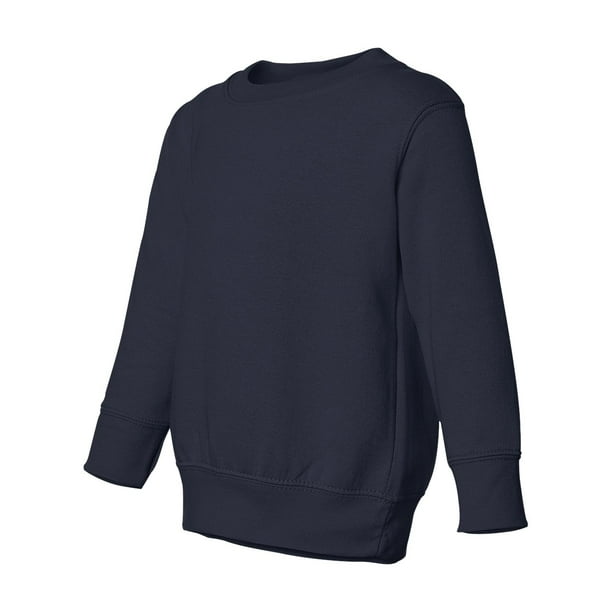 Rabbit Skins Toddler Fleece Pullover Sweatshirt - Long Sleeve Crewneck For Kids (Navy, 7T)