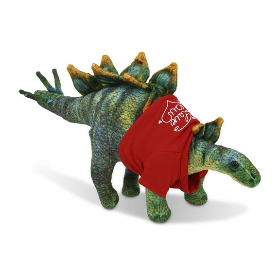 DolliBu I LOVE YOU Super Soft Stegosaurus DinosaurPlush- Cute Dino Plush Stuffed Animal with I Love You Red Shirt For Valentine, Anniversary, Romantic Date, Boyfriend, or Girlfriend Gift - 18.5 Inches