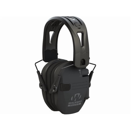 Walker's Razor Tacti-Grip Earmuffs- Black, High Performance Silicone Composite Slip Free Headband- Natural Sound Clarity Full Dynamic Range 23 NRR