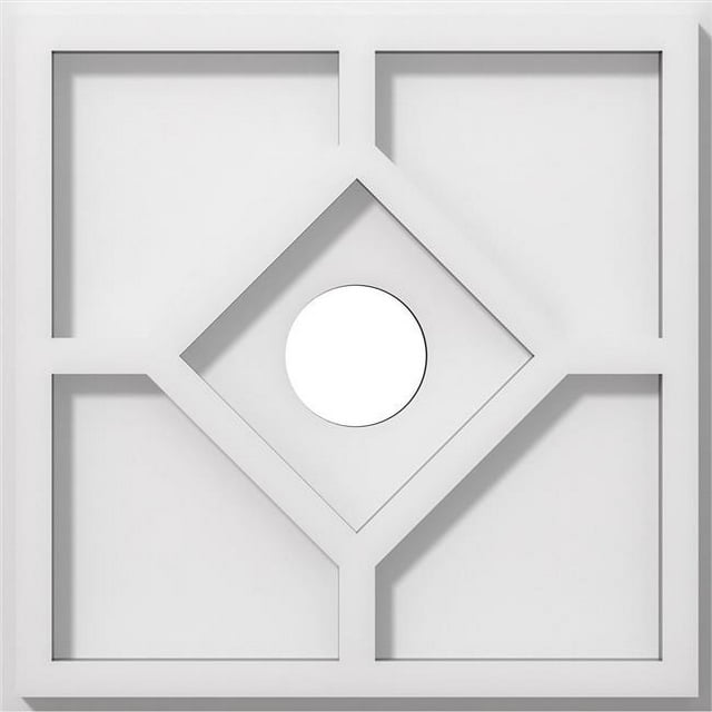 Ekena Millwork CMP10EY-02000 10 in. OD x 2 in. ID Square Embry Architectural Grade PVC Contemporary Ceiling Medallion