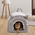 thumbnail image 4 of Linda cama, casas para gatos, s, tiendas de campaña para mascotas, cama para s, cama para perros pequeños, perreras, para interiores Gris jinwen Cama cueva, 4 of 6