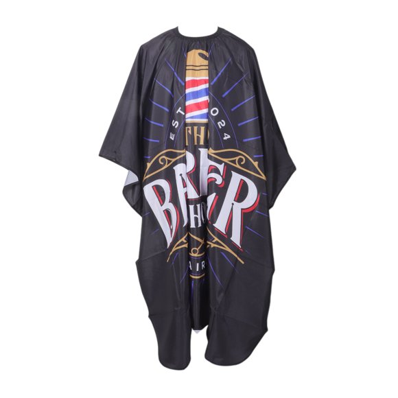 Unique Bargains 1 Pc Print Hair Cut Barber Cape for Hair Cut Black White