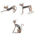 thumbnail image 1 of 3x dibujos animados gato de hierro escultura decoración estatuilla estatua decoración de escritorio Gloria escritorio escultura estatua, 1 of 9