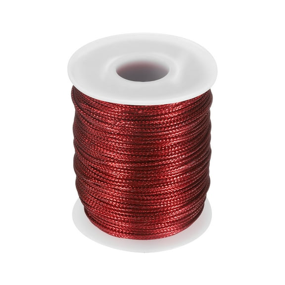 Uxcell Metallic Cord 1.5mm 109 Yards Metallic Ornament String Red