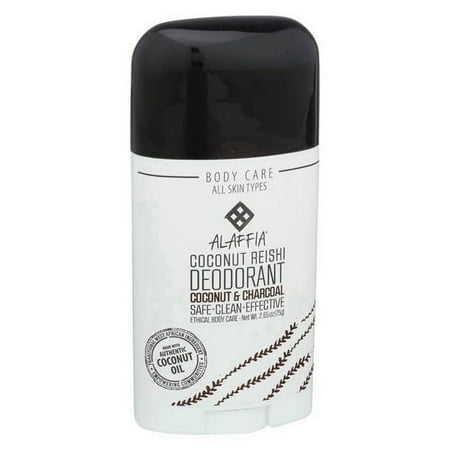 Alaffia Coconut Aand Charcoal Coconut Reishi Stick Deodorant, 2.65 Oz, 6 Pack
