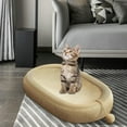thumbnail image 2 of Natural Sisal Cat Scratcher & Bed Combo: Durable Twisted Rope, Space-Saving Design, Shed-Free & Scratch-Resistant, Semi-Enclosed Nest for Rest & Play, Anti-Slip Base, Safe & Eco-Friendly - 61x40x9CM, 2 of 5