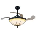 thumbnail image 2 of More Change 42" Vintage Remote Invisible Ceiling Fan Light Glass Shade 3-Color LED Chandelier, 2 of 14
