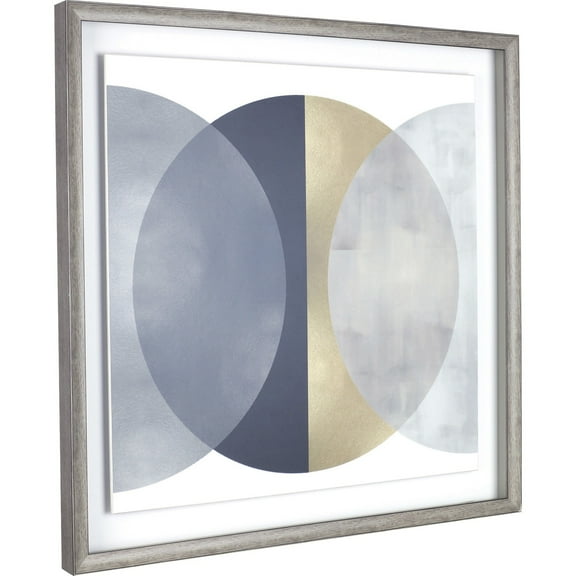 Lorell, LLR04475, Circle Design Framed Abstract Art, 1 Each, Gray,Yellow