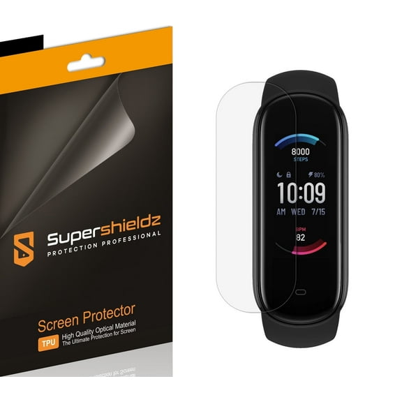(3 Pack) Supershieldz Designed for Amazfit Band 5 Screen Protector, High Definition Clear Shield (TPU)