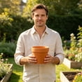 thumbnail image 3 of YardChic 6 Inch Terracotta & Clay Pots with Saucer for Plants, Round Terracotta Clay Pot, Terra Cotta Plant Pots with Drainage Hole, Breathable Terra Cotta Pot for Indoor Outdoor Plants, Crafts Favor, 3 of 8