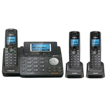 DS6151-11 DECT 6.0 2-Line Expandable Cordless Phone + (2) DS6101-11 Accessory Handset, Black, New DECT 6.0 Technology - Interference Free Communication -.., By