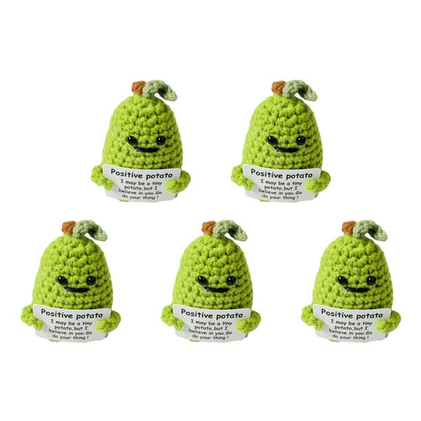 Patata Positiva Lindo Ganchillo con Tarjeta Anímate Regalos para Amigos (P) Verde