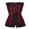 thumbnail image 4 of UAYOTSE Bustier Corset Tops Women Satin Corset Tops Overbust Bustiers Plus Size Gothic Corsets,Red 3XL, 4 of 4