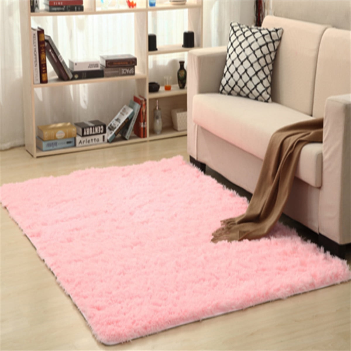 Soft Fluffy Bedroom Rugs - 4 Sizes Indoor Shaggy Plush Area Rug for
