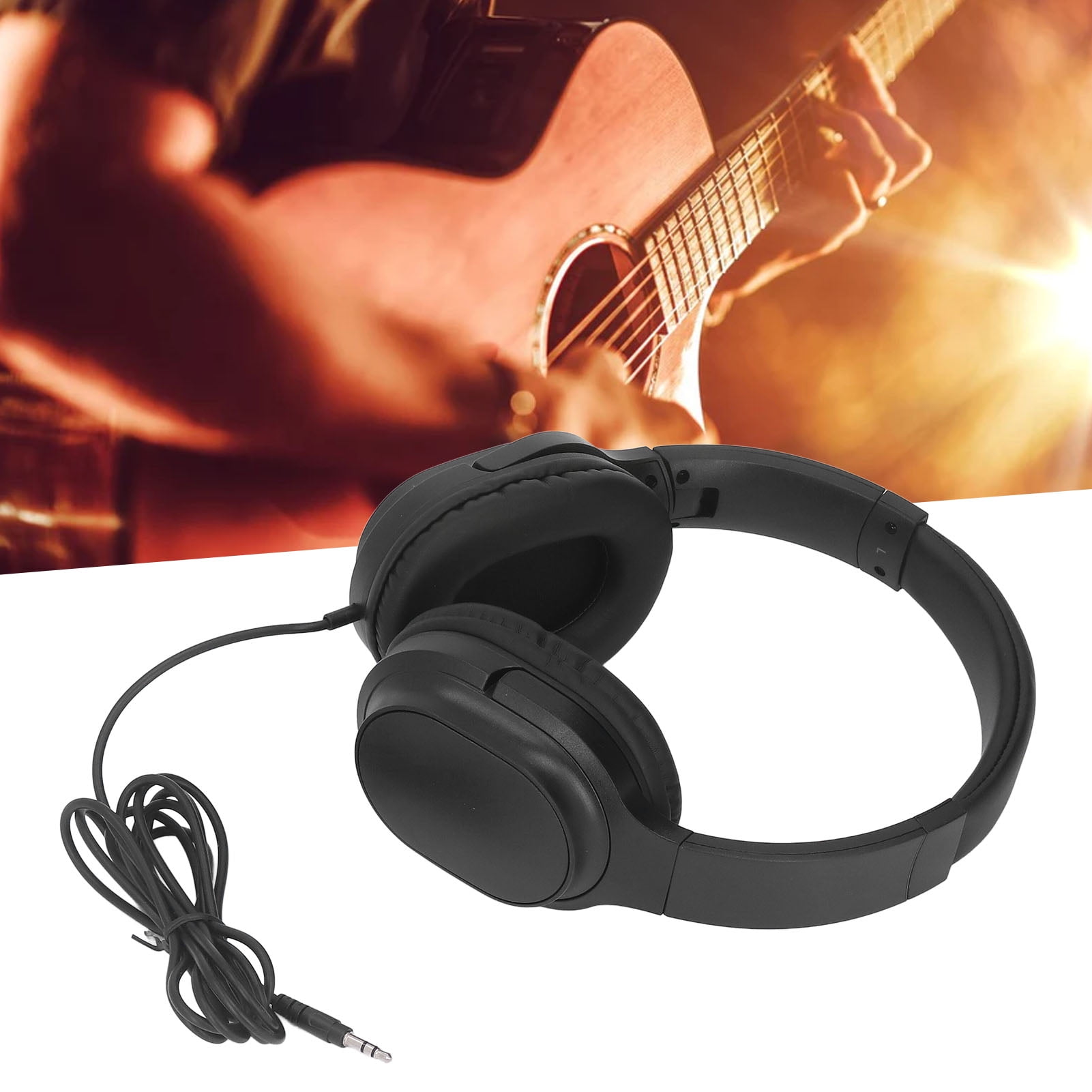 Guitar Headphone, Retractable Wired Foldable Over Ear Headphone