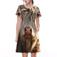 thumbnail image 1 of Balery Adorable Flower Field Cow Vestidos sueltos de manga corta para mujer, vestidos de verano 2025, vestidos casuales de corte A con vuelo., 1 of 6